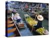 Floating Market, Damnoen Saduak, Near Bangkok, Thailand, Asia-Bruno Morandi-Stretched Canvas