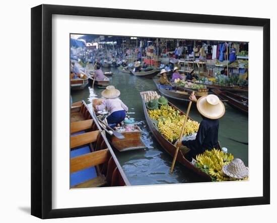 Floating Market, Damnoen Saduak, Near Bangkok, Thailand, Asia-Bruno Morandi-Framed Photographic Print