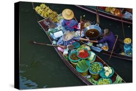 Floating Market, Damnoen Saduak, Ratchaburi Province, Thailand, Southeast Asia, Asia-null-Stretched Canvas