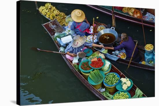 Floating Market, Damnoen Saduak, Ratchaburi Province, Thailand, Southeast Asia, Asia-null-Stretched Canvas