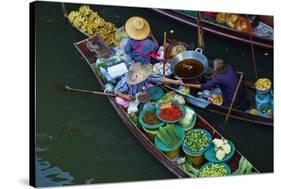 Floating Market, Damnoen Saduak, Ratchaburi Province, Thailand, Southeast Asia, Asia-null-Stretched Canvas