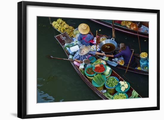 Floating Market, Damnoen Saduak, Ratchaburi Province, Thailand, Southeast Asia, Asia-null-Framed Photographic Print