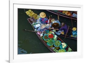 Floating Market, Damnoen Saduak, Ratchaburi Province, Thailand, Southeast Asia, Asia-null-Framed Photographic Print