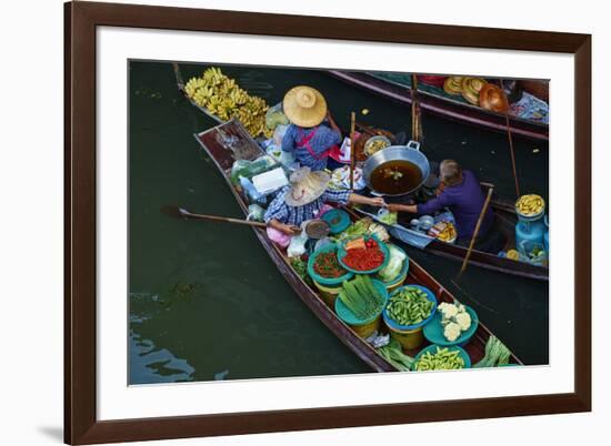 Floating Market, Damnoen Saduak, Ratchaburi Province, Thailand, Southeast Asia, Asia-null-Framed Photographic Print