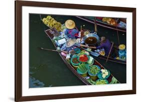 Floating Market, Damnoen Saduak, Ratchaburi Province, Thailand, Southeast Asia, Asia-null-Framed Photographic Print