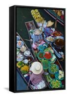 Floating Market, Damnoen Saduak, Ratchaburi Province, Thailand, Southeast Asia, Asia-null-Framed Stretched Canvas