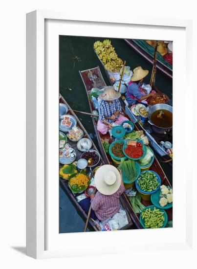 Floating Market, Damnoen Saduak, Ratchaburi Province, Thailand, Southeast Asia, Asia-null-Framed Photographic Print