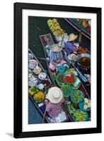 Floating Market, Damnoen Saduak, Ratchaburi Province, Thailand, Southeast Asia, Asia-null-Framed Photographic Print