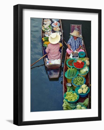 Floating Market, Damnoen Saduak, Ratchaburi Province, Thailand, Southeast Asia, Asia-null-Framed Photographic Print