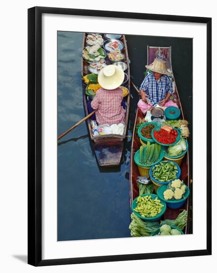 Floating Market, Damnoen Saduak, Ratchaburi Province, Thailand, Southeast Asia, Asia-null-Framed Photographic Print