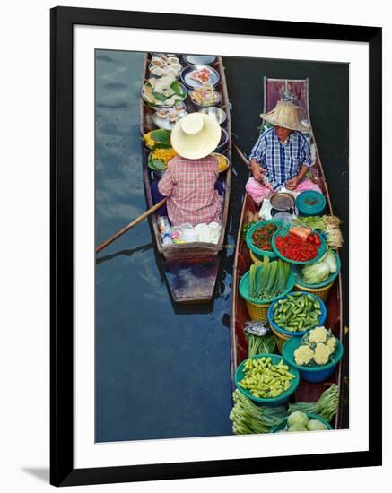 Floating Market, Damnoen Saduak, Ratchaburi Province, Thailand, Southeast Asia, Asia-null-Framed Photographic Print