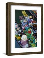 Floating Market, Damnoen Saduak, Ratchaburi Province, Thailand, Southeast Asia, Asia-null-Framed Photographic Print