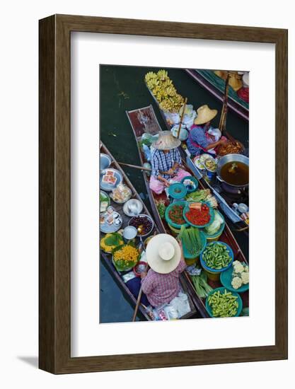 Floating Market, Damnoen Saduak, Ratchaburi Province, Thailand, Southeast Asia, Asia-null-Framed Photographic Print