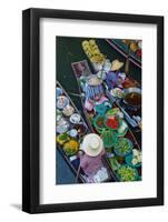 Floating Market, Damnoen Saduak, Ratchaburi Province, Thailand, Southeast Asia, Asia-null-Framed Photographic Print