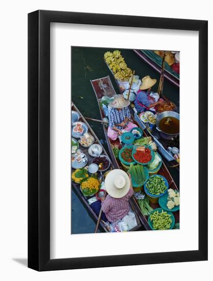 Floating Market, Damnoen Saduak, Ratchaburi Province, Thailand, Southeast Asia, Asia-null-Framed Photographic Print