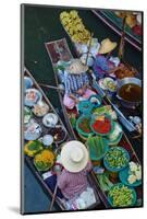 Floating Market, Damnoen Saduak, Ratchaburi Province, Thailand, Southeast Asia, Asia-null-Mounted Photographic Print