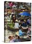 Floating Market, Damnoen Saduak, Thailand-Alan Copson-Stretched Canvas