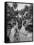 Floating Market in Bangkok-Dmitri Kessel-Framed Stretched Canvas