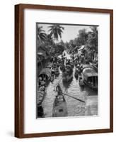 Floating Market in Bangkok-Dmitri Kessel-Framed Premium Photographic Print