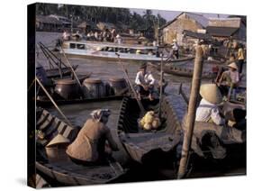 Floating Market in Can Tho, Vietnam-Keren Su-Stretched Canvas