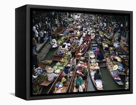 Floating Market, Near Bangkok, Thailand, Southeast Asia-Liba Taylor-Framed Stretched Canvas