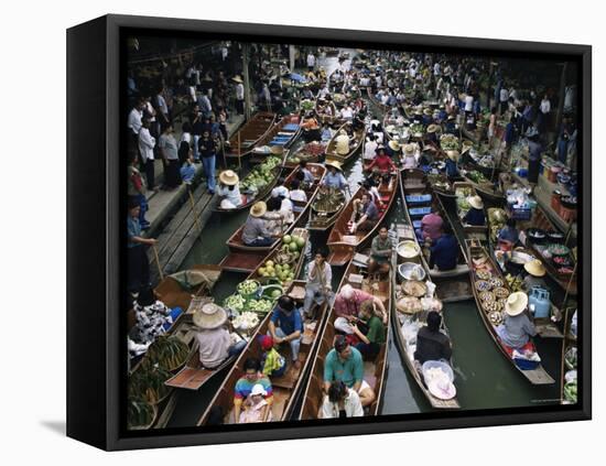 Floating Market, Near Bangkok, Thailand, Southeast Asia-Liba Taylor-Framed Stretched Canvas