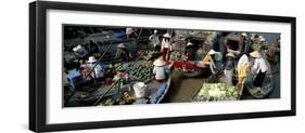 Floating Market of Cai Rang, Can Tho, Mekong Delta, Vietnam, Indochina, Southeast Asia, Asia-Bruno Morandi-Framed Photographic Print