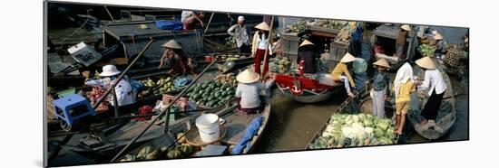 Floating Market of Cai Rang, Can Tho, Mekong Delta, Vietnam, Indochina, Southeast Asia, Asia-Bruno Morandi-Mounted Photographic Print