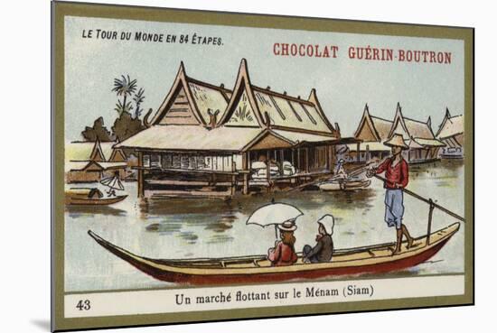 Floating Market on the River Menam, Siam-null-Mounted Giclee Print