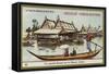 Floating Market on the River Menam, Siam-null-Framed Stretched Canvas