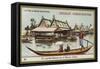 Floating Market on the River Menam, Siam-null-Framed Stretched Canvas