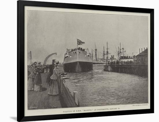 Floating of HMS Majestic at Portsmouth, 31 January-null-Framed Giclee Print