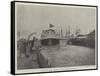 Floating of HMS Majestic at Portsmouth, 31 January-null-Framed Stretched Canvas