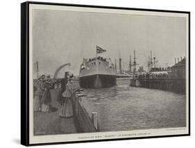 Floating of HMS Majestic at Portsmouth, 31 January-null-Framed Stretched Canvas