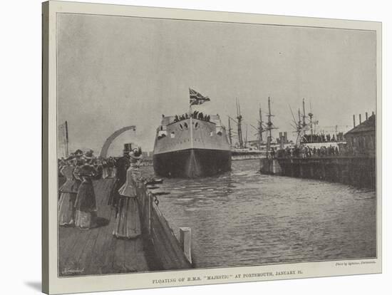 Floating of HMS Majestic at Portsmouth, 31 January-null-Stretched Canvas