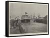 Floating of HMS Majestic at Portsmouth, 31 January-null-Framed Stretched Canvas