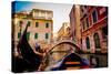 Floating on a Gondola, Venice, UNESCO World Heritage Site, Veneto, Italy, Europe-Laura Grier-Stretched Canvas