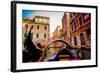 Floating on a Gondola, Venice, UNESCO World Heritage Site, Veneto, Italy, Europe-Laura Grier-Framed Photographic Print