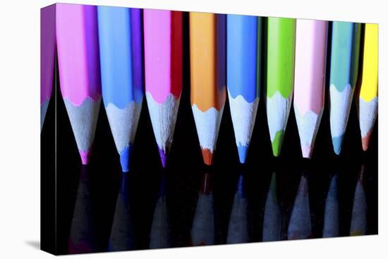 Floating Pencils-Carrie Webster-Stretched Canvas
