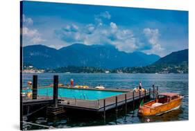 Floating Pool at Grand Hotel Tremezzo, Lake Como, Lombardy, Italy, Europe-Laura Grier-Stretched Canvas