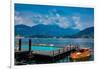 Floating Pool at Grand Hotel Tremezzo, Lake Como, Lombardy, Italy, Europe-Laura Grier-Framed Photographic Print