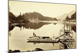 Floating Salmon Wheel, Cascades, 1867-Carleton Emmons Watkins-Mounted Giclee Print