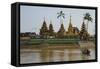 Floating Temple and Monastery, Yele Paya, Kyauktan, Yangonb (Rangoon) Area, Myanmar (Burma), Asia-Tuul-Framed Stretched Canvas