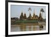 Floating Temple and Monastery, Yele Paya, Kyauktan, Yangonb (Rangoon) Area, Myanmar (Burma), Asia-Tuul-Framed Photographic Print