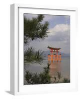 Floating Torii, Viewed Through Pine Tree, Itsuku Shima Jinja, Miyajima, Honshu, Japan-Simanor Eitan-Framed Photographic Print