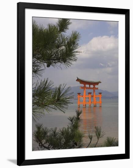 Floating Torii, Viewed Through Pine Tree, Itsuku Shima Jinja, Miyajima, Honshu, Japan-Simanor Eitan-Framed Photographic Print