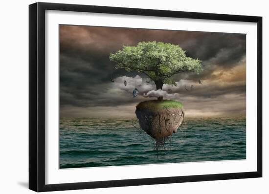 Floating Tree-null-Framed Art Print