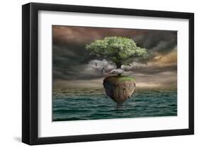Floating Tree-null-Framed Art Print