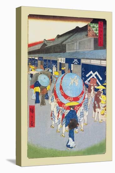 Floating World Showers-Ando Hiroshige-Stretched Canvas