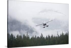 Floatplane Above Rainforest in Misty Fjords National Monument-null-Stretched Canvas